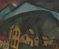 paysage de montagne avec des maisons 1912 Alexej von Jawlensky expressionnisme